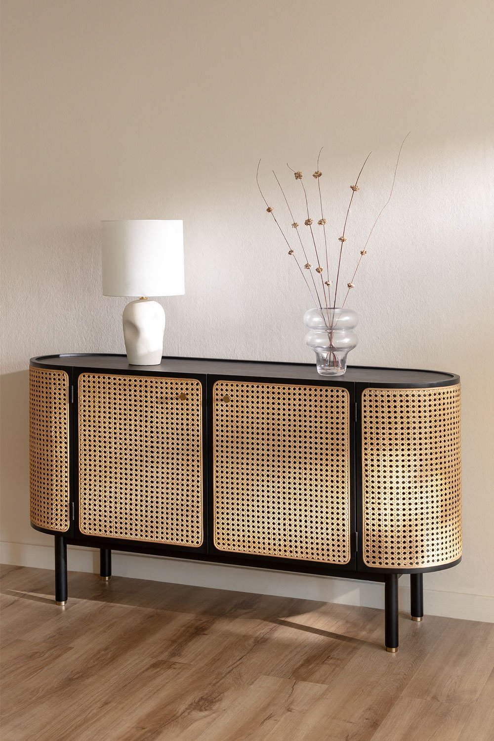 Sideboard Aus Rattan Und Holz Crawley Sklum