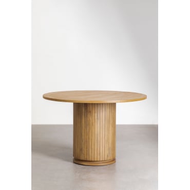 Mesa de Comedor en Madera de Mango Ø120 cm Analis SKLUM