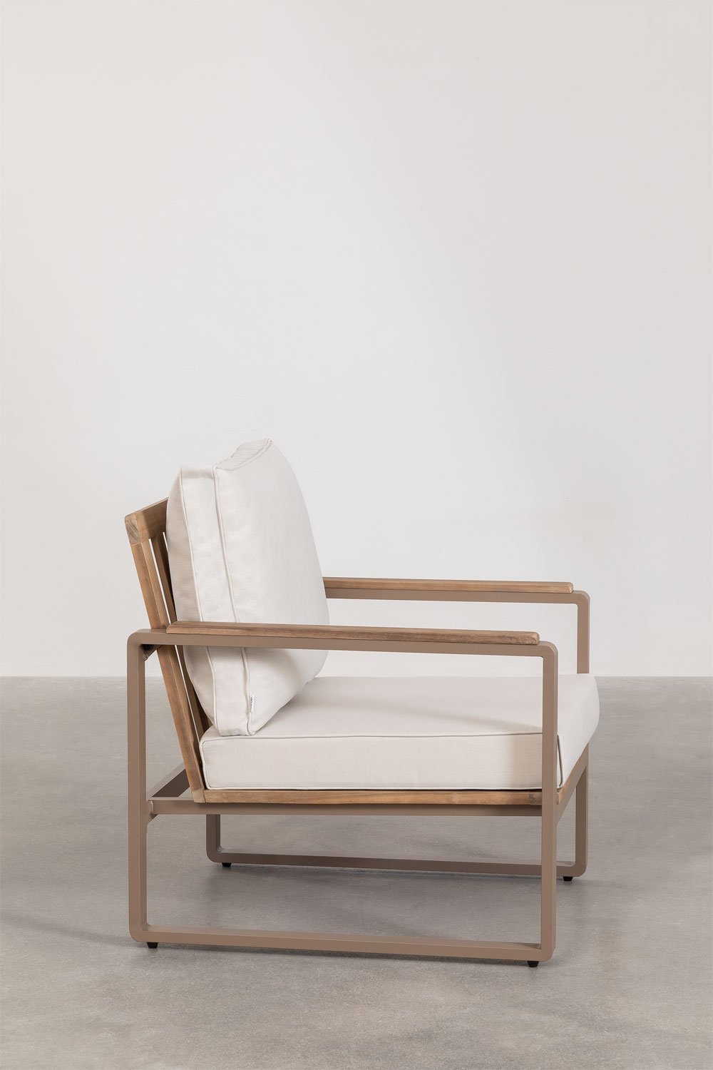 Fauteuil De Jardin En Aluminium Et Bois D Acacia Giselle Sklum