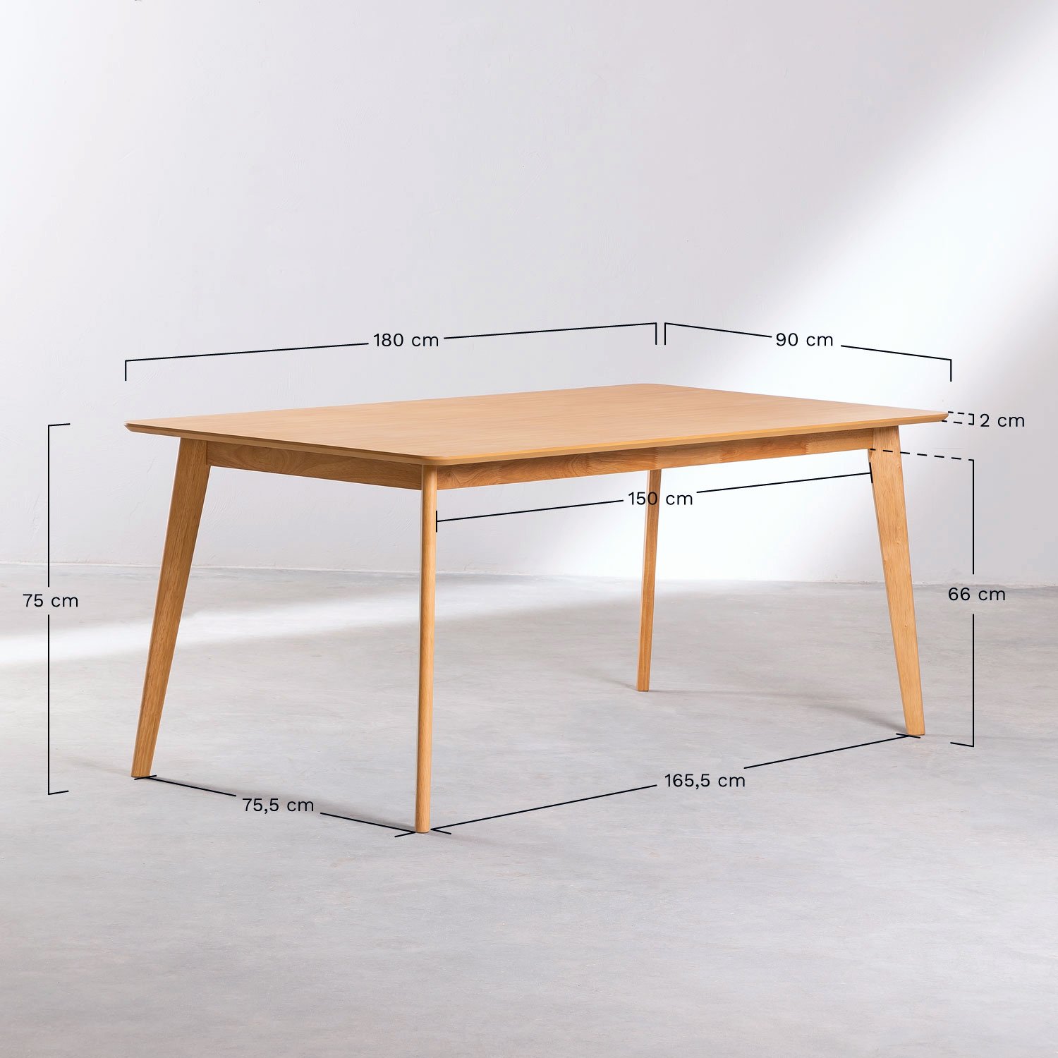 Rectangular Dining Table 180 X 90 Cm Kerhen SKLUM