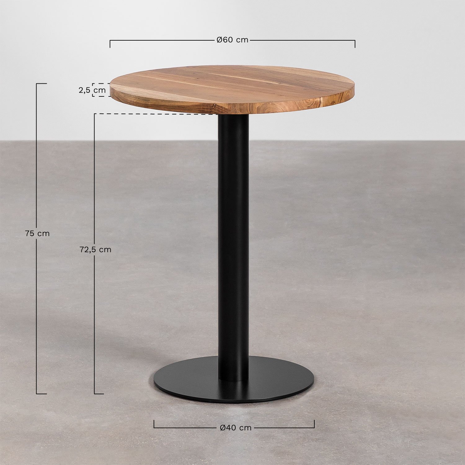 Ronde Bartafel Acacia Hout Macchiato Sklum