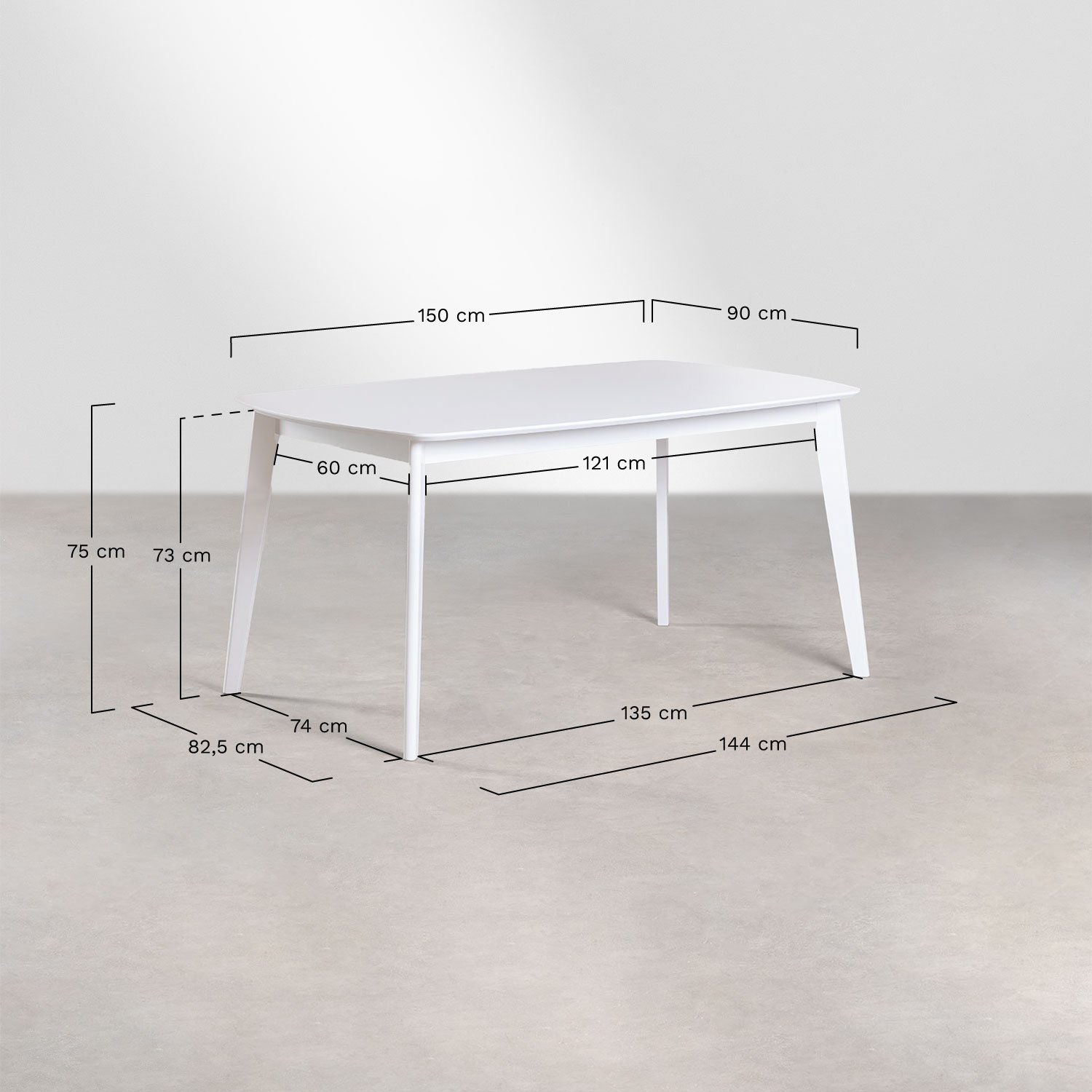 Rectangular Wooden Dining Table X Cm Elba Sklum