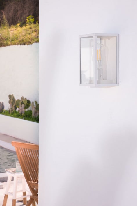 Außenwandleuchte aus Aluminium und Glas Delha