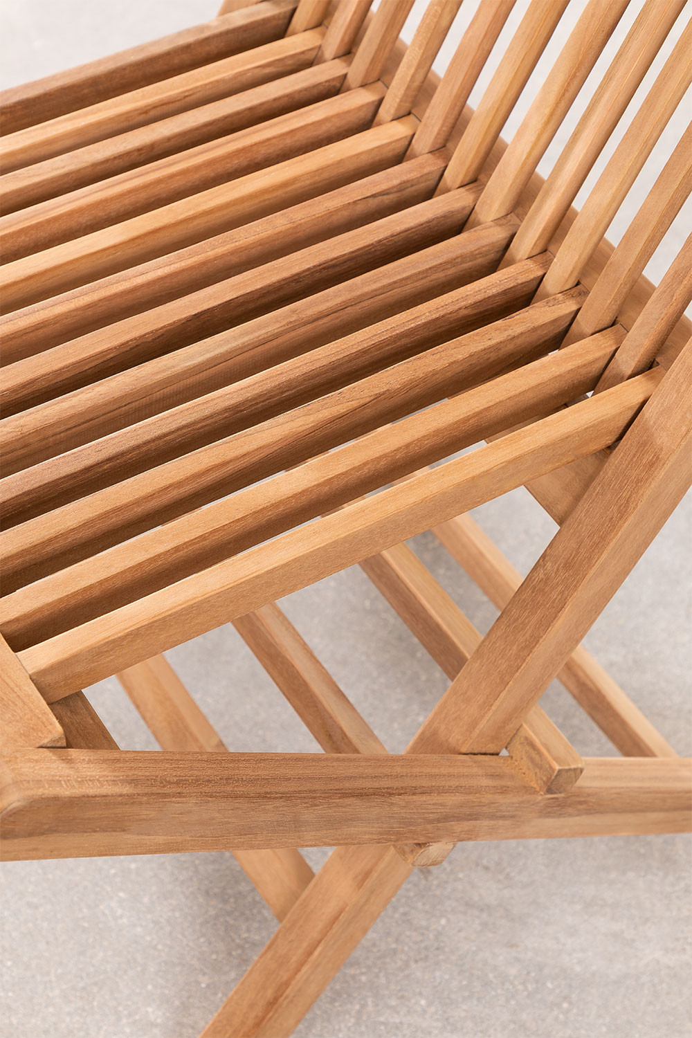 Gartenset Rechteckiger Tisch und 2 Klappstühle aus Pira Teakholz - SKLUM