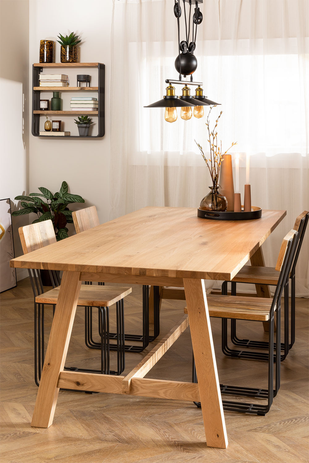 Rechteckiger Esstisch aus Holz (220 x 95 cm) Kayr - SKLUM