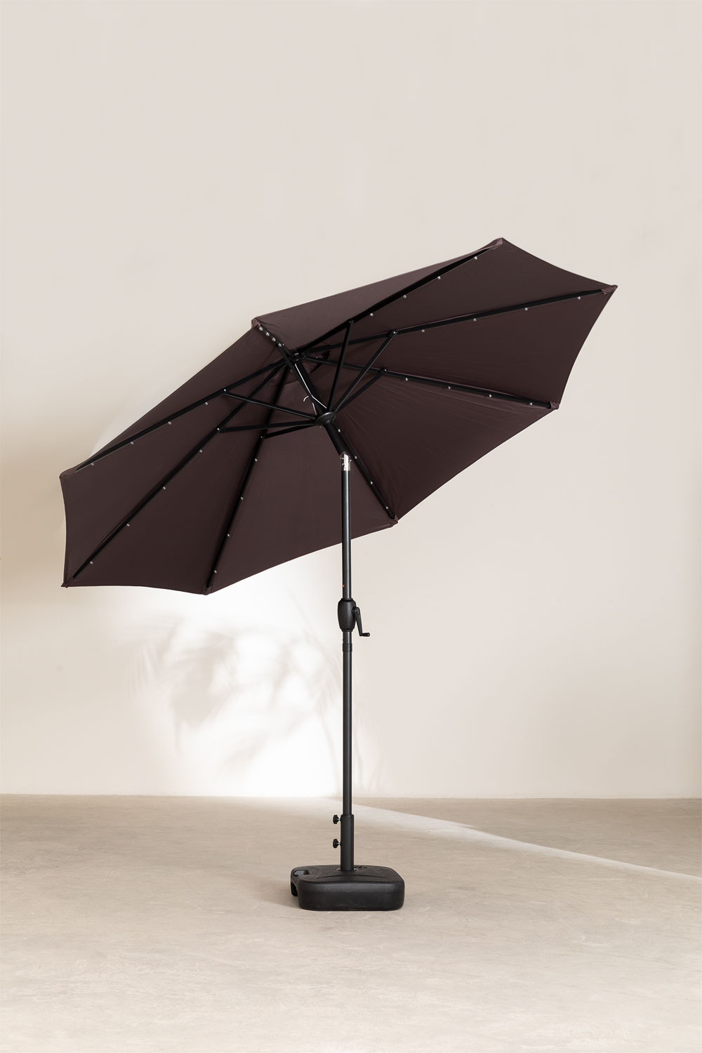 Sonnenschirm mit Licht aus Stoff und Stahl (Ø257 cm) Weky - SKLUM