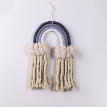 Dekorativer Wandteppich Ruxi Kids Grauer Regenbogen - Sklum