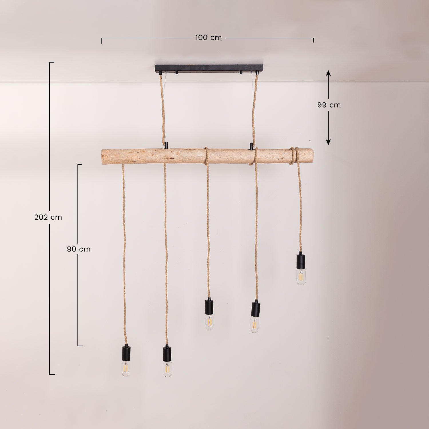 Deckenleuchte Silian Natural, MAßE