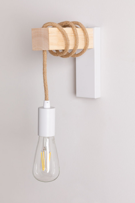 Wandlampe aus Eisen Tina - Weiss - Natur