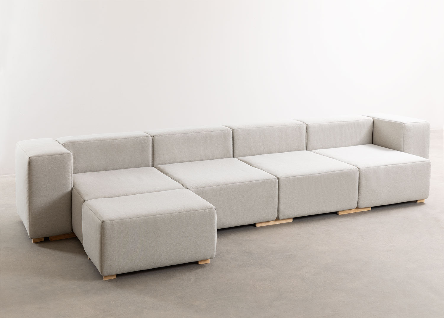 4-teiliges modulares Chaiselongue-Sofa mit 2 Armlehnen Robert - SKLUM
