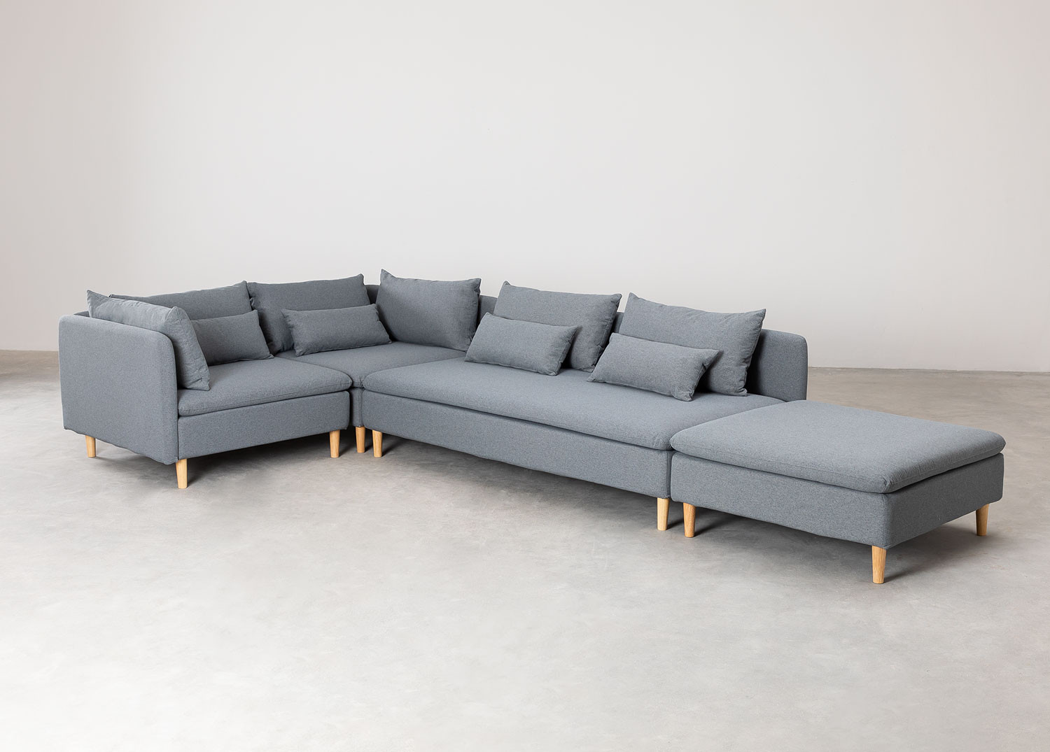 3teiliges modulares Sofa (Doppelsessel) mit Puff Javir