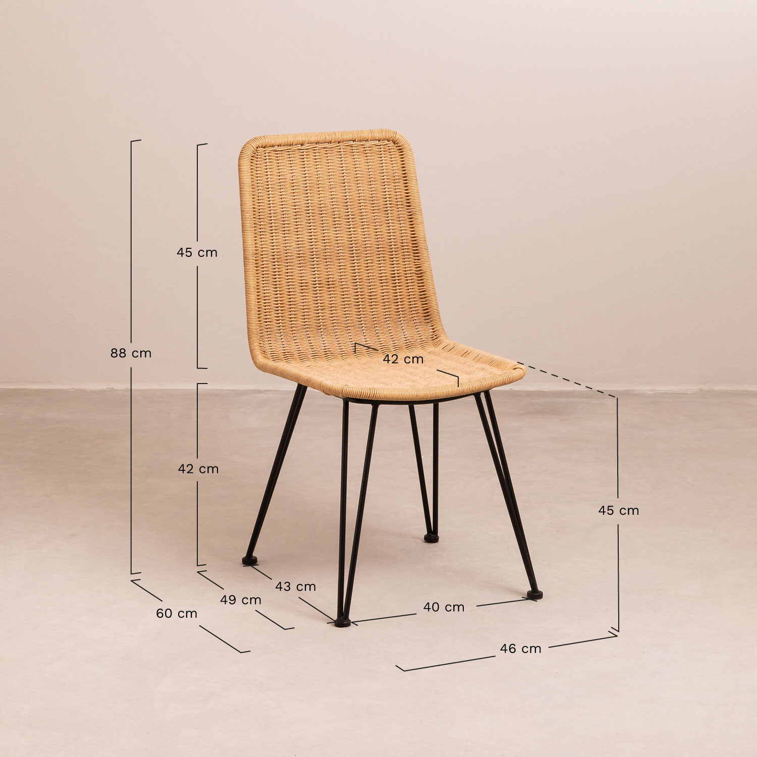 Sunset Vali Esszimmerstuhl aus Korbgeflecht - SKLUM