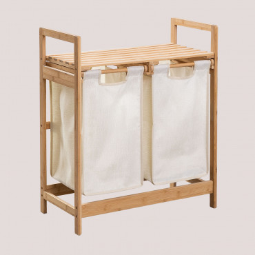 Wäschekorb Aus Bambus Joesh Weiss & ↑74 Cm - Sklum