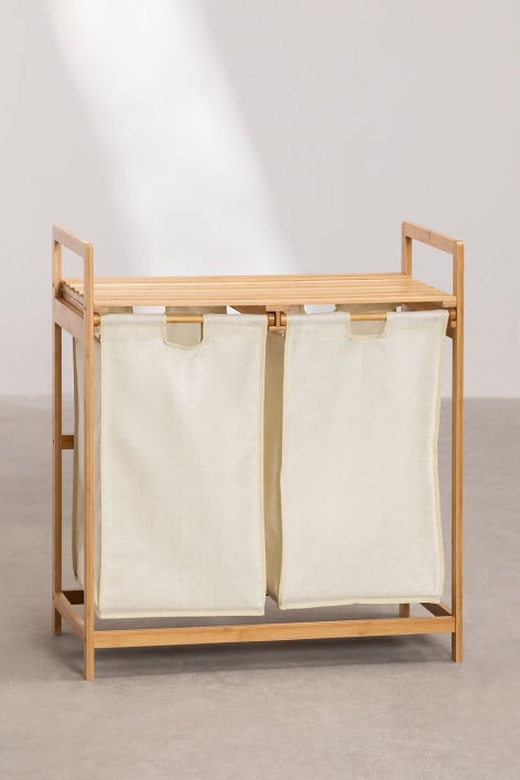 Wäschekorb aus Bambus in Weiß 85 cm Joesh - Weiss