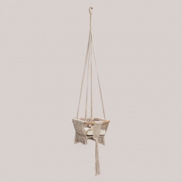 Sergy Makramee Hängekorb Beige Creme - Sklum