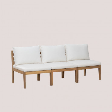 3-teiliges Modulares Gartensofa Filips Aus Akazienholz Gardenia Weiß - Sklum