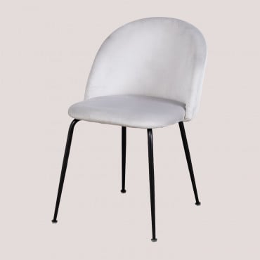 4er-set Esszimmerstühle Aus Samt Kana Design Grau Perle & Schwarz - Sklum