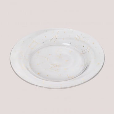 Pack Mit 4 Flachen Tellern Aus Glas Lyra Transparent - Sklum