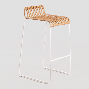 2er Set Outdoor-barhocker Aus Kunstrattan Aroa ↑75 Cm & Weiß - Sklum
