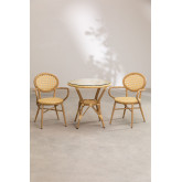 Gartenset aus Tisch (Ø 75 cm) und 2 Stühlen aus synthetischem Rattan Siena, Miniaturansicht 2