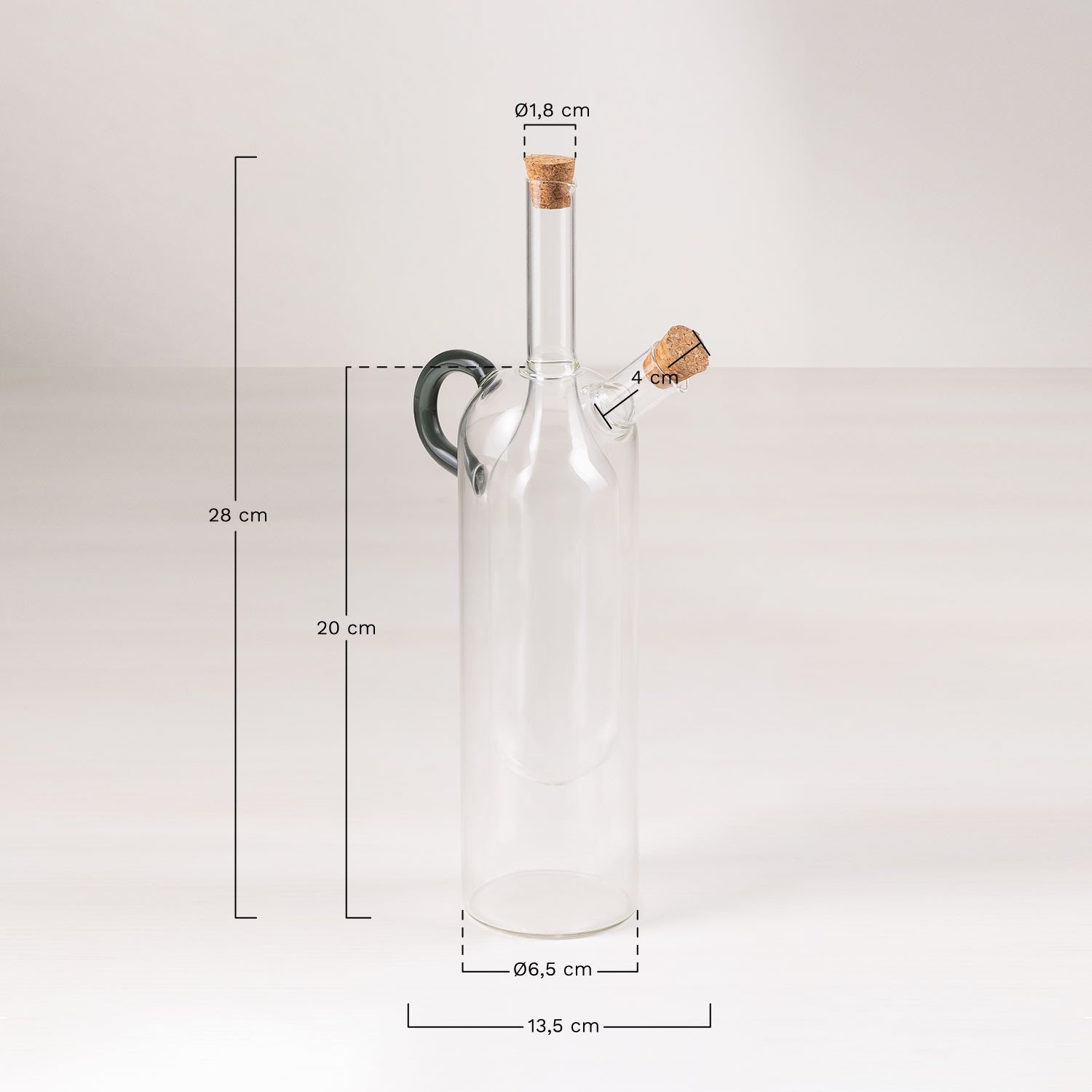 Essig-Öl Glasflasche Ardic, MAßE
