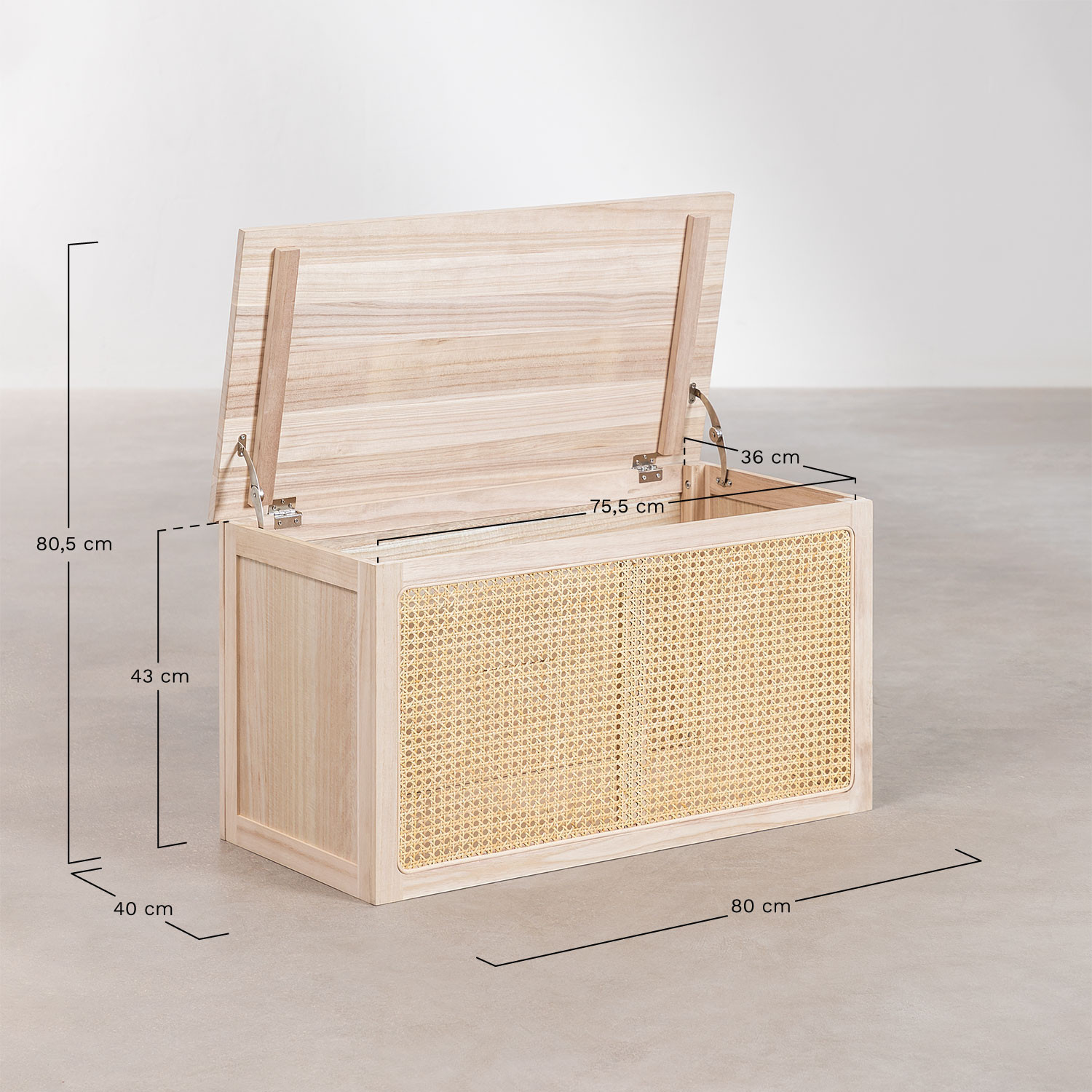 Truhe mit Stauraum aus Rattan und Holz Ralik SKLUM