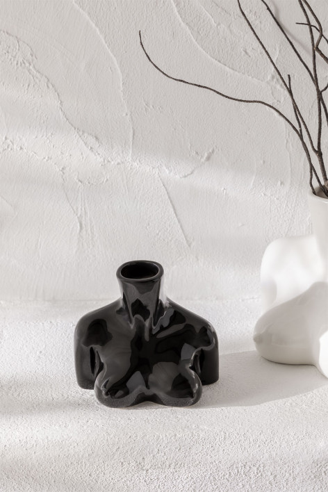 Vase aus Keramik Aleska - Schwarz