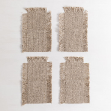 Set Mit 4 Aratz Besteckhüllen Sandbraun - Sklum