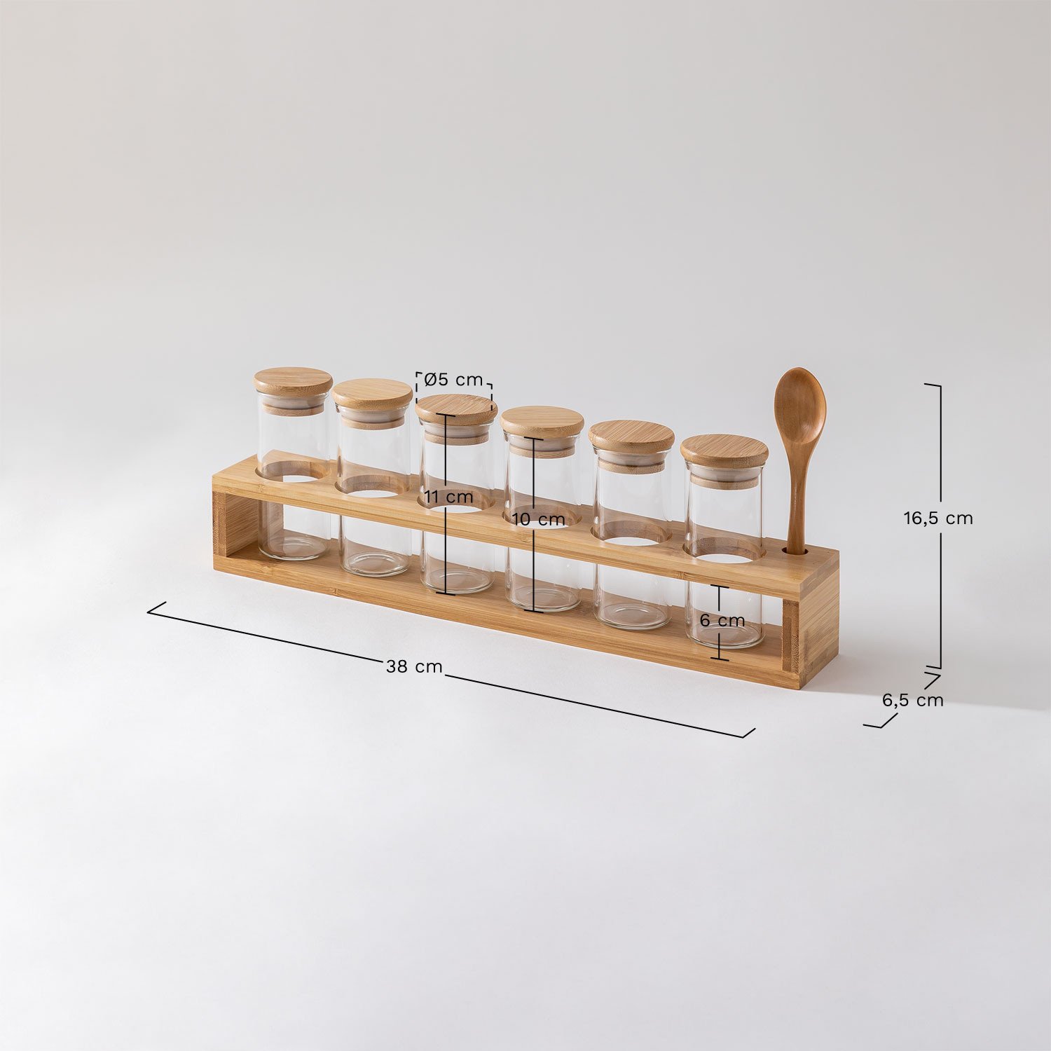 6er Set Gewürzdosen mit Löffel (Ø4,8 cm) Seyne, MAßE