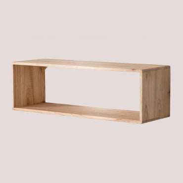 Wandregal Aus Holz Deleyna Braun Natur - Sklum