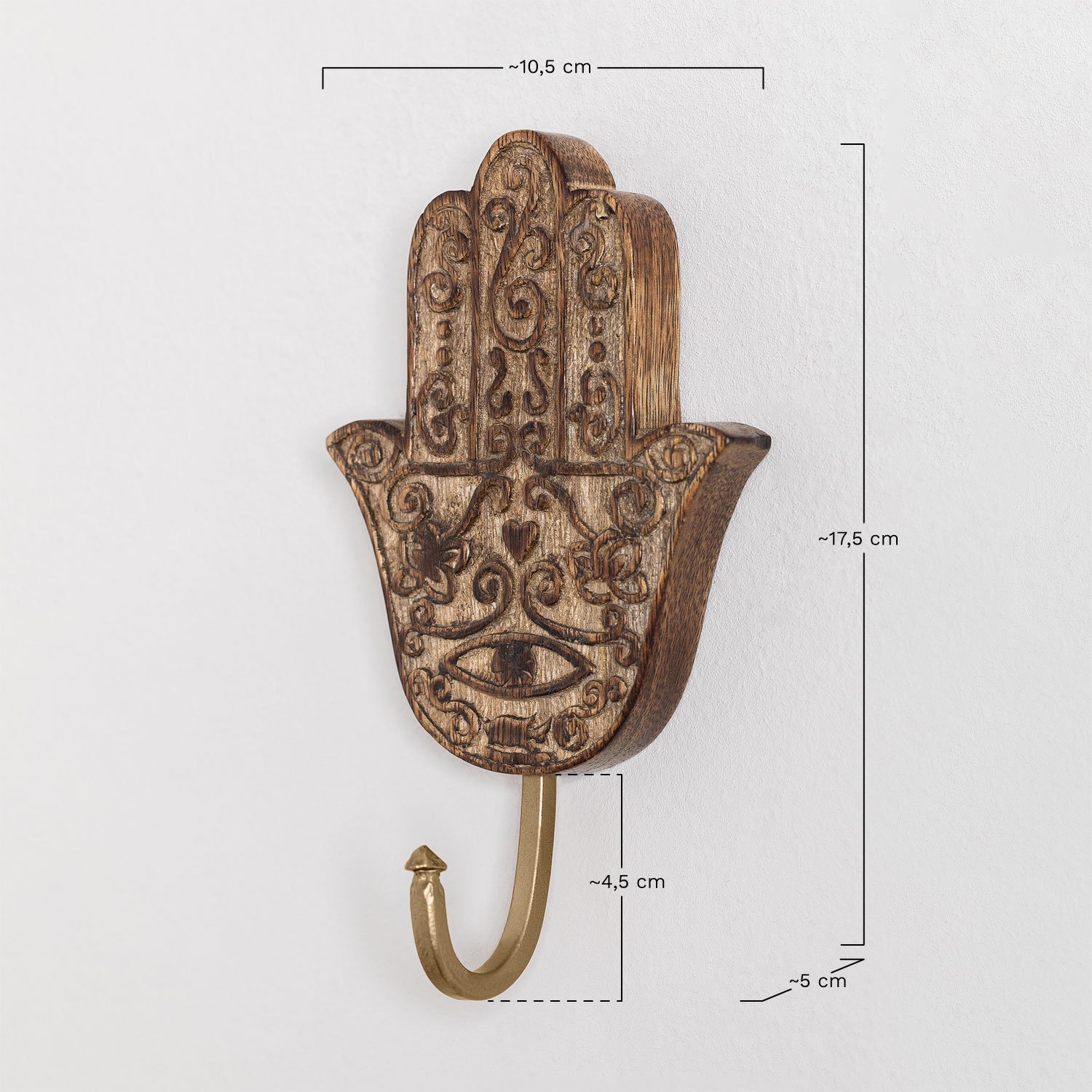 Niala Wandgarderobe aus Mangoholz, MAßE