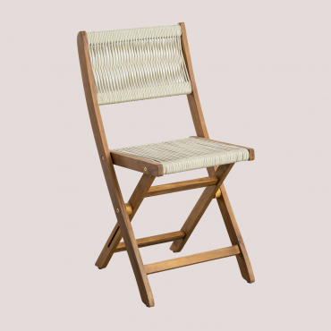 Pack Mit 2 Klappbaren Gartenstühlen Delawer Classic Beige Creme - Sklum