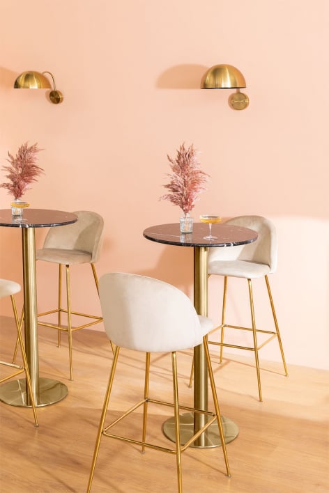 Runder Bartisch Ø60 cm aus Cosmopolitan-Marmor