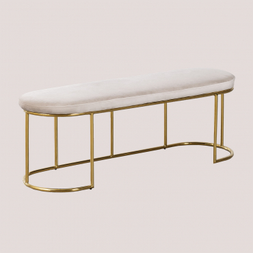 Bank Aus Samt Markina Beige Creme & ↔︎ 120 Cm - Sklum
