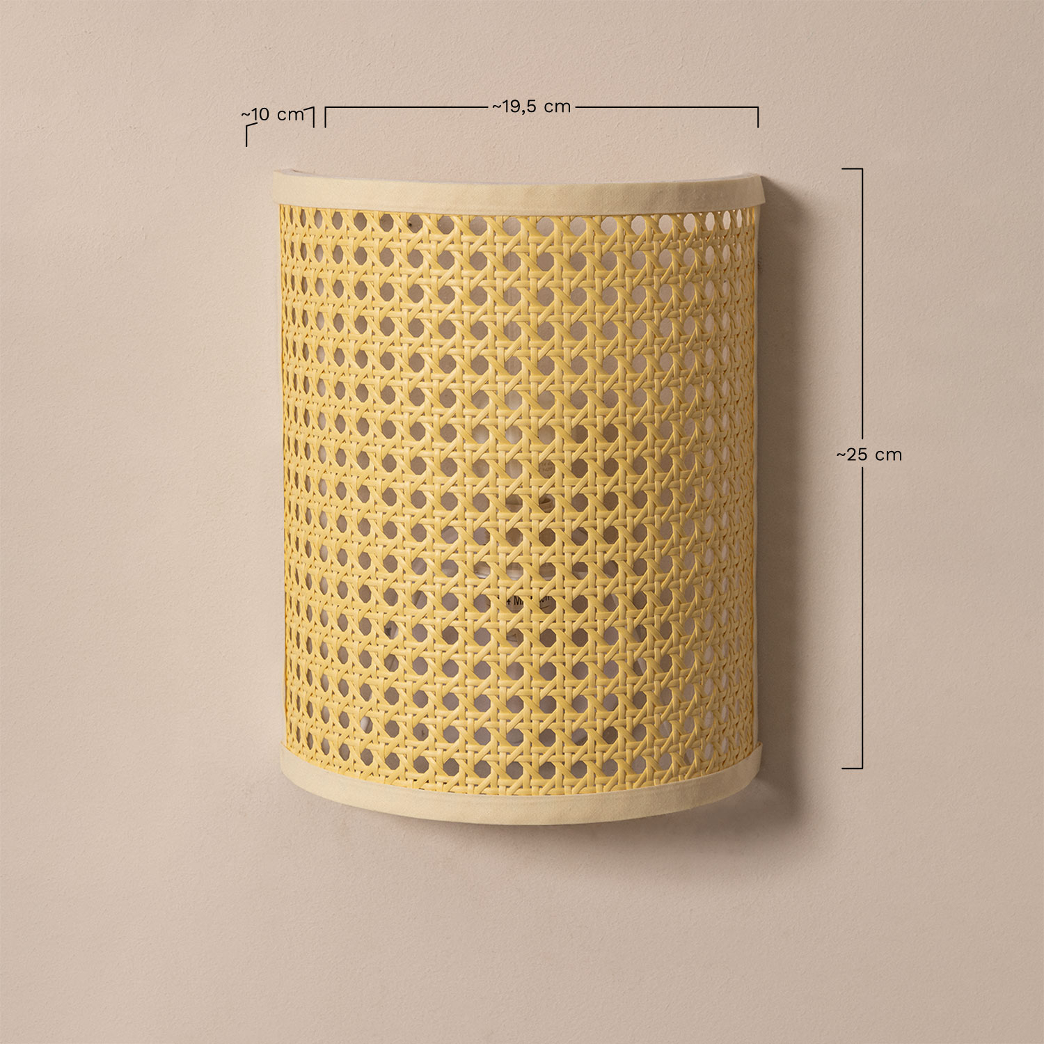 Wandleuchte aus Rattan Sety, MA&szlig;E