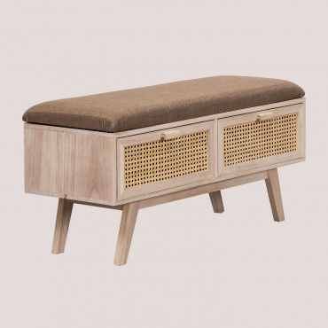 Holzbank Mit Zwei Schubladen Ralik Design Braun Natur - Sklum