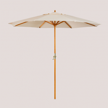 Sonnenschirm Aus Stoff Und Holz Ø290 Cm Cretas Beige Nude - Sklum