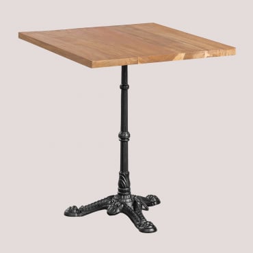 Azteca Quadratischer Bartisch Aus Akazienholz ↔︎ 70 Cm & Schwarz - Sklum