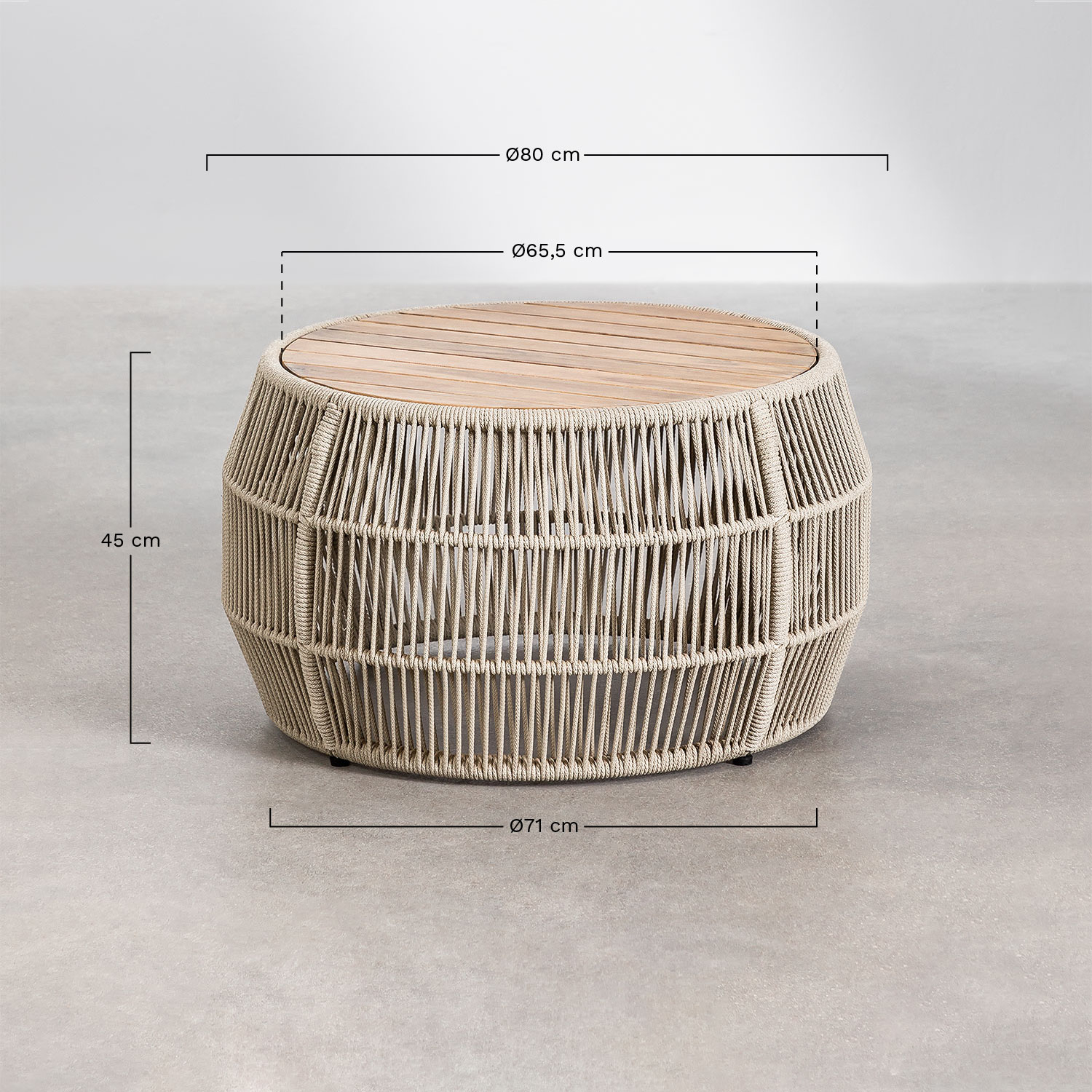 Runder Couchtisch (Ø80cm) Krot, MAßE