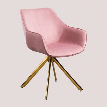 4er Set Esszimmerstühle Aus Samt Lucy Rosa & Gold - Sklum