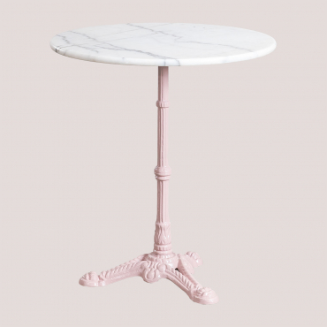 Runder Bartisch Aus Marmor Moka Zuckerwatte-rose & Ø70 Cm - Sklum