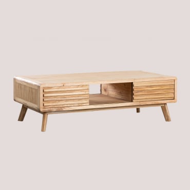 Rechteckiger Couchtisch Aus Holz Deleyna Braun Natur - Sklum