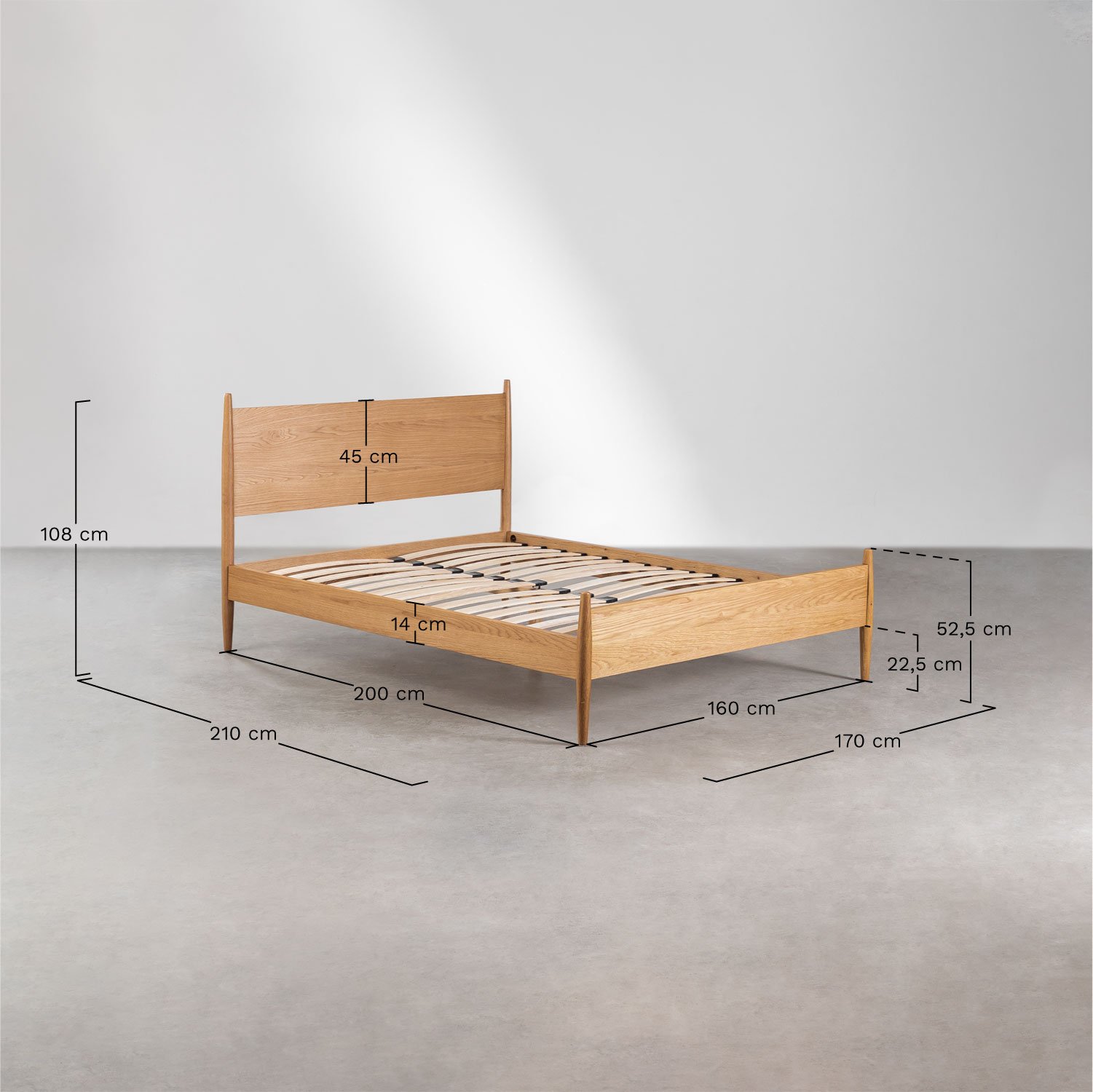  Bett aus Holz Indira , MAßE