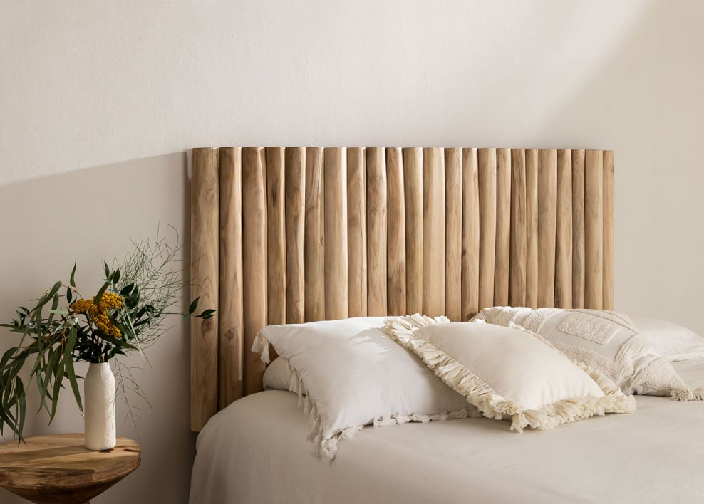 Bettkopfteil für 150cm aus Teakholz Narel