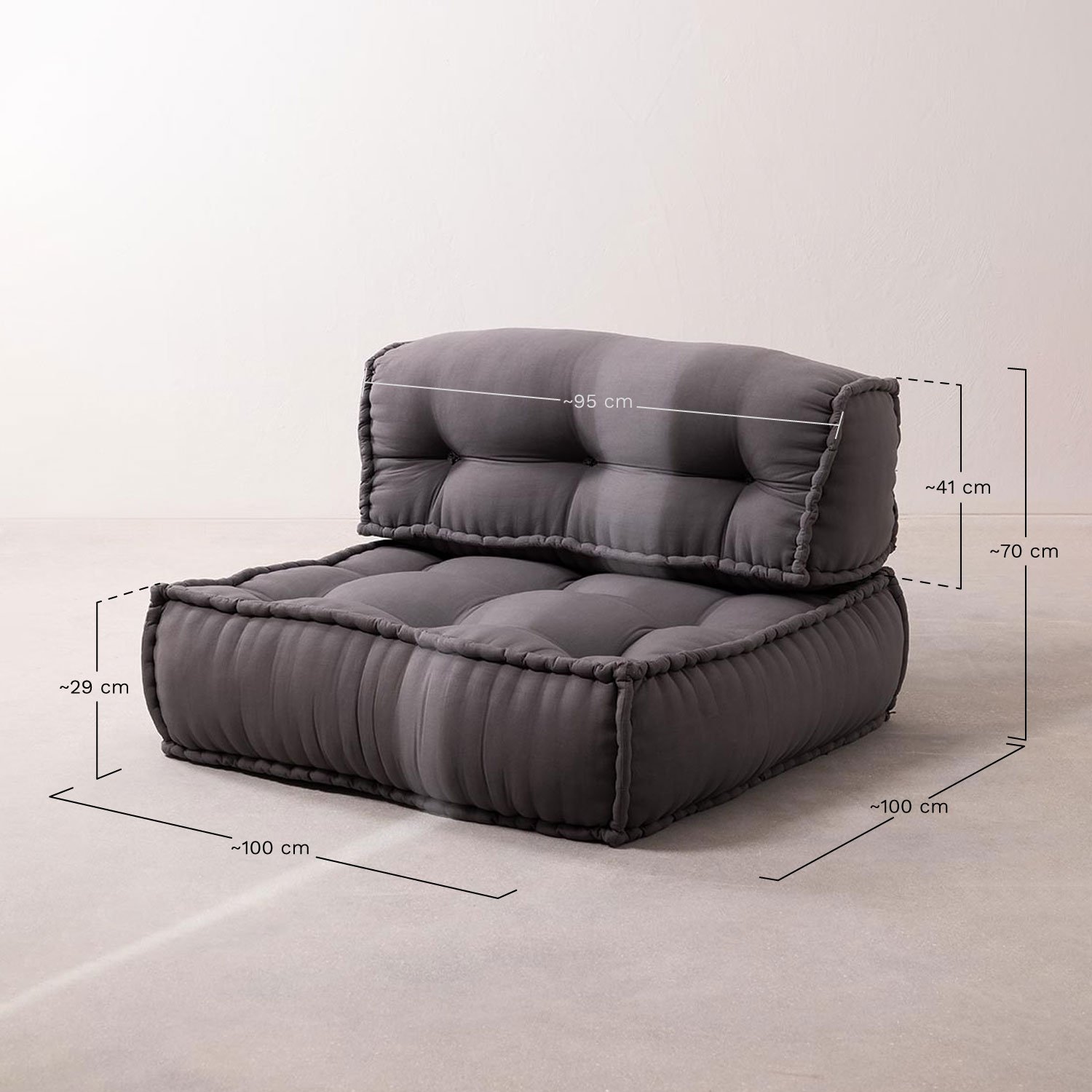 Modulares Sofa aus Baumwolle Yebel, MA&szlig;E