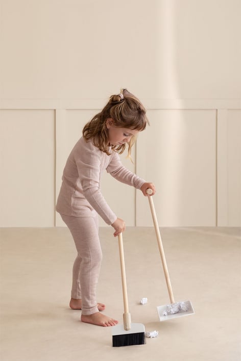 Edin Kids Besen und Kehrschaufel aus Holz