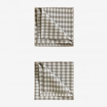 Set Aus 2 Baumwollservietten Hillary Bamboo Grün - Sklum