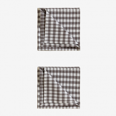2er Set Servietten Aus Baumwolle Hillary Grau Taupe - Sklum