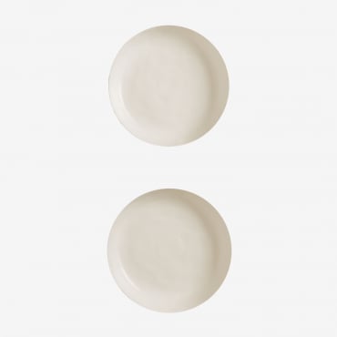 2er-pack Tiefe Teller Aus Steingut Belvere Gardenia Weiß - Sklum