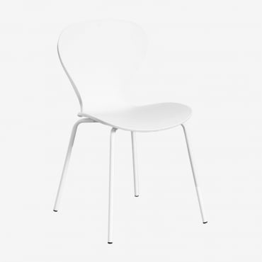 Pack Mit 2 Stapelbaren Esszimmerstühlen Aus Polypropylen Und Eisen Uit Colors Weiss - Sklum